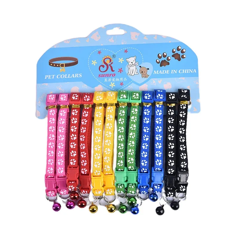 12 Multi-Coloured Collars for Puppies and Kittens