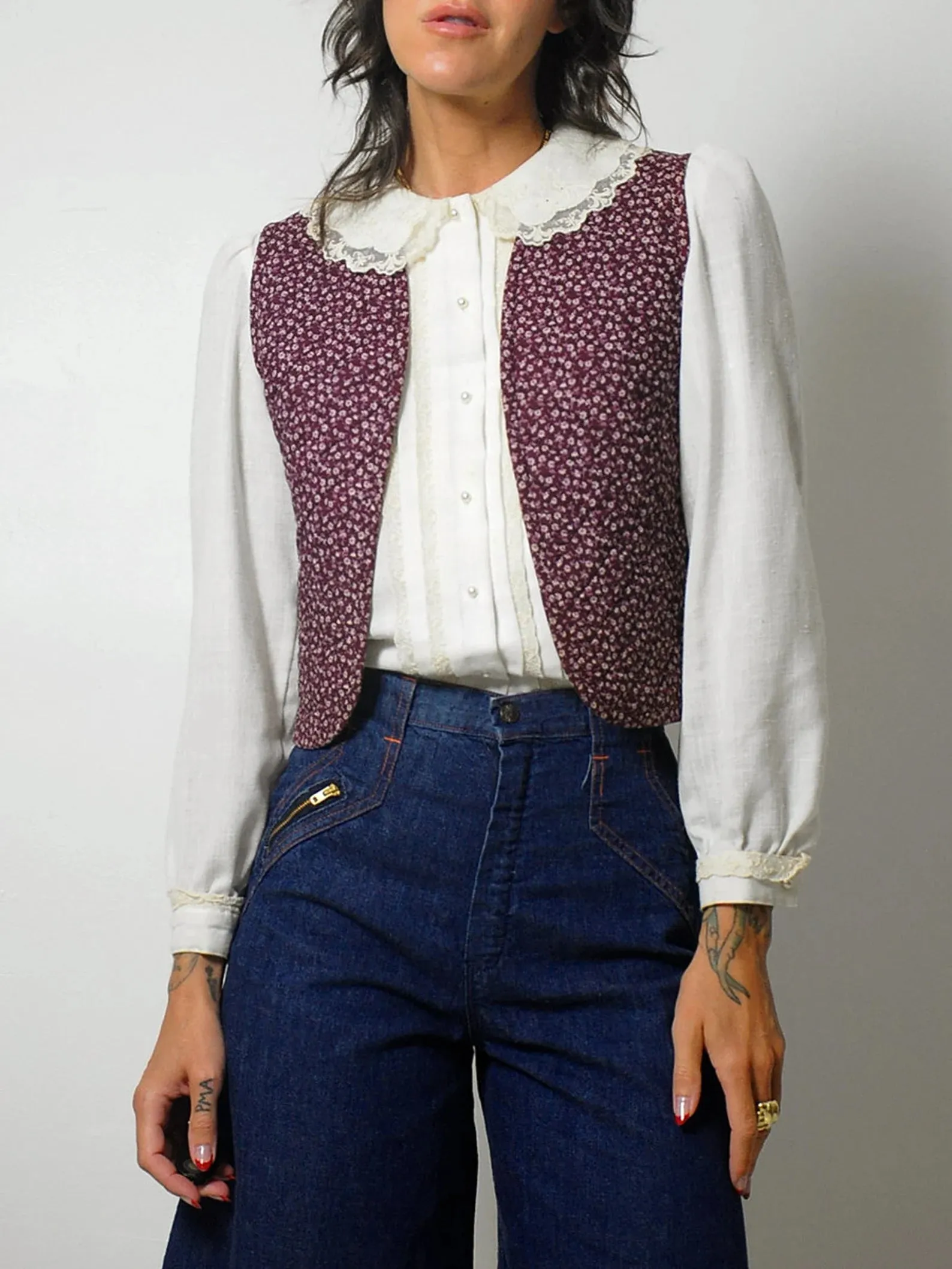 1970's Reversible Floral Quilted Vest