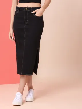 5 POCKET DENIM PENCIL SKIRT W/ SIDE SLITS