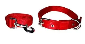 adidog Nylon Adjustable Collar & Leash Medium - 1 Inch. Colour may vary