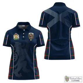 Agnew Tartan Women's Polo Shirt with Family Crest and Lion Rampant Vibes Sport Style