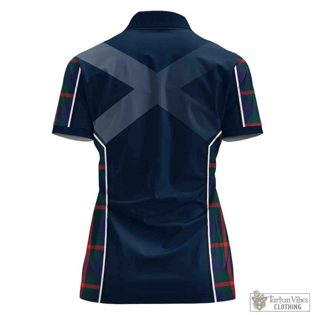 Agnew Tartan Women's Polo Shirt with Family Crest and Lion Rampant Vibes Sport Style