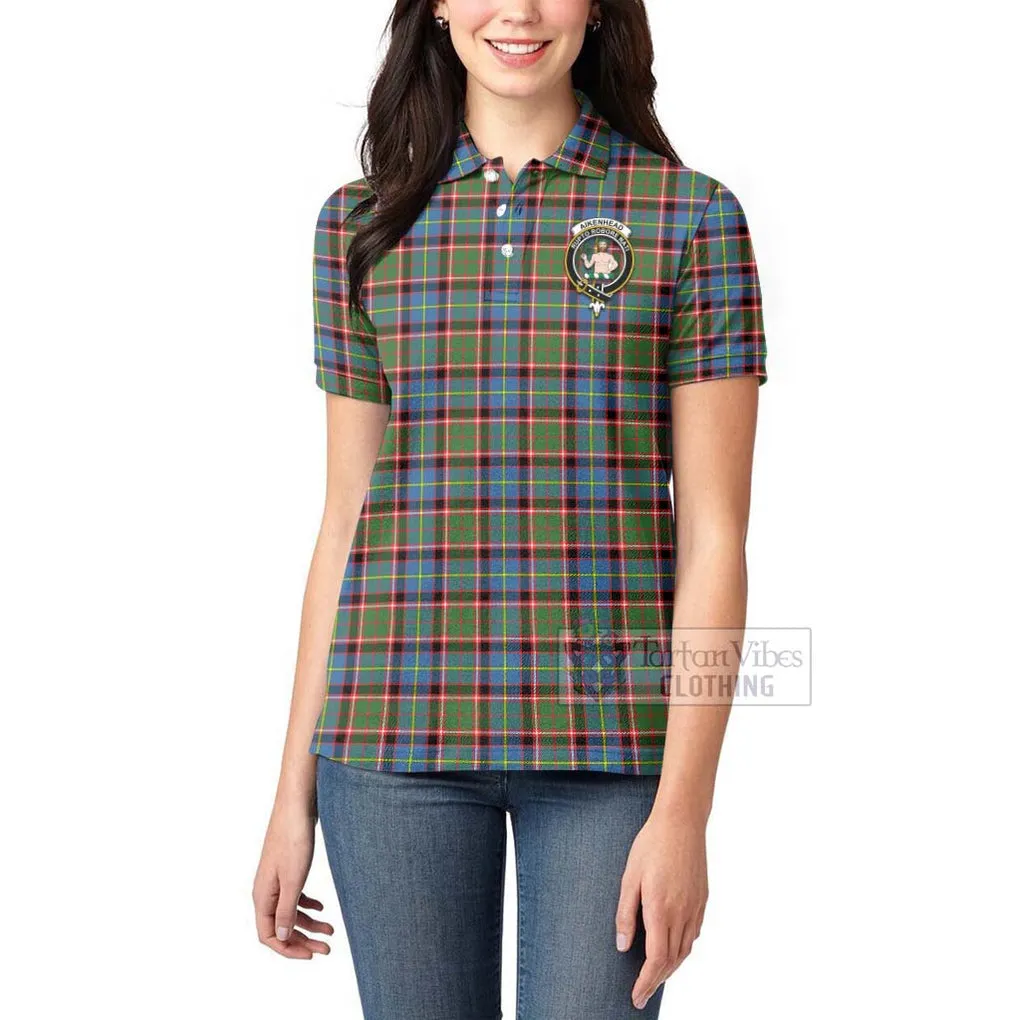 Aikenhead Tartan Women's Polo Shirt with Family Crest Celtic Skull Style