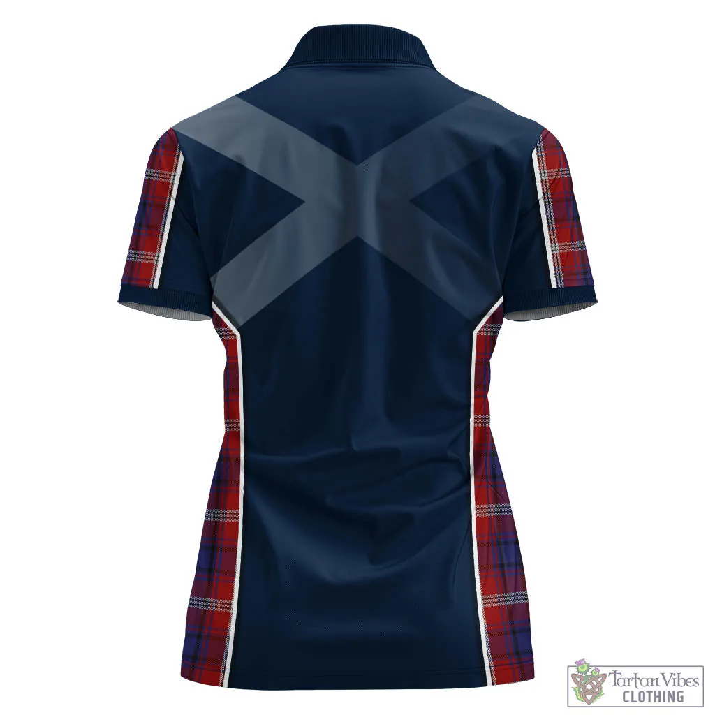 Ainslie Tartan Women's Polo Shirt with Family Crest and Scottish Thistle Vibes Sport Style