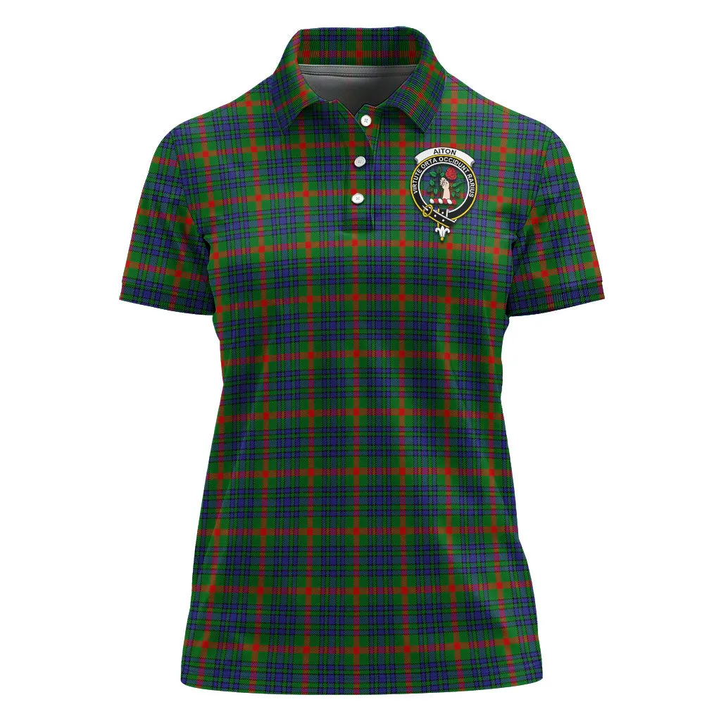 Aiton Tartan Polo Shirt with Family Crest For Women