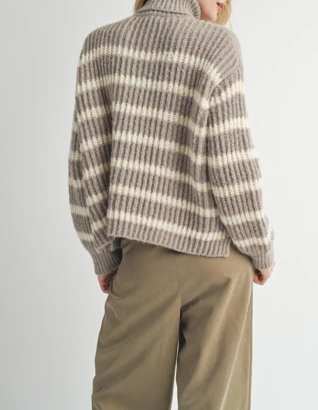 Aki Turtle Neck Striped Sweater