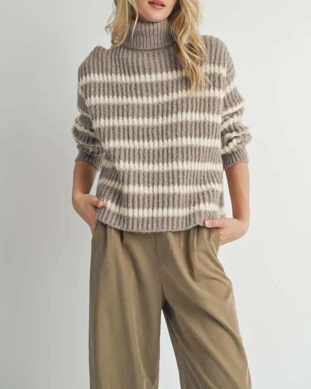 Aki Turtle Neck Striped Sweater