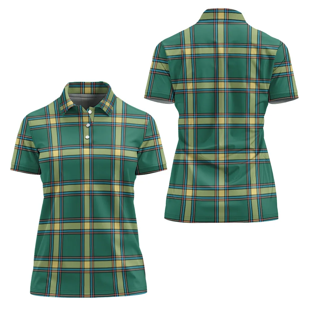 Alberta Province Canada Tartan Polo Shirt For Women