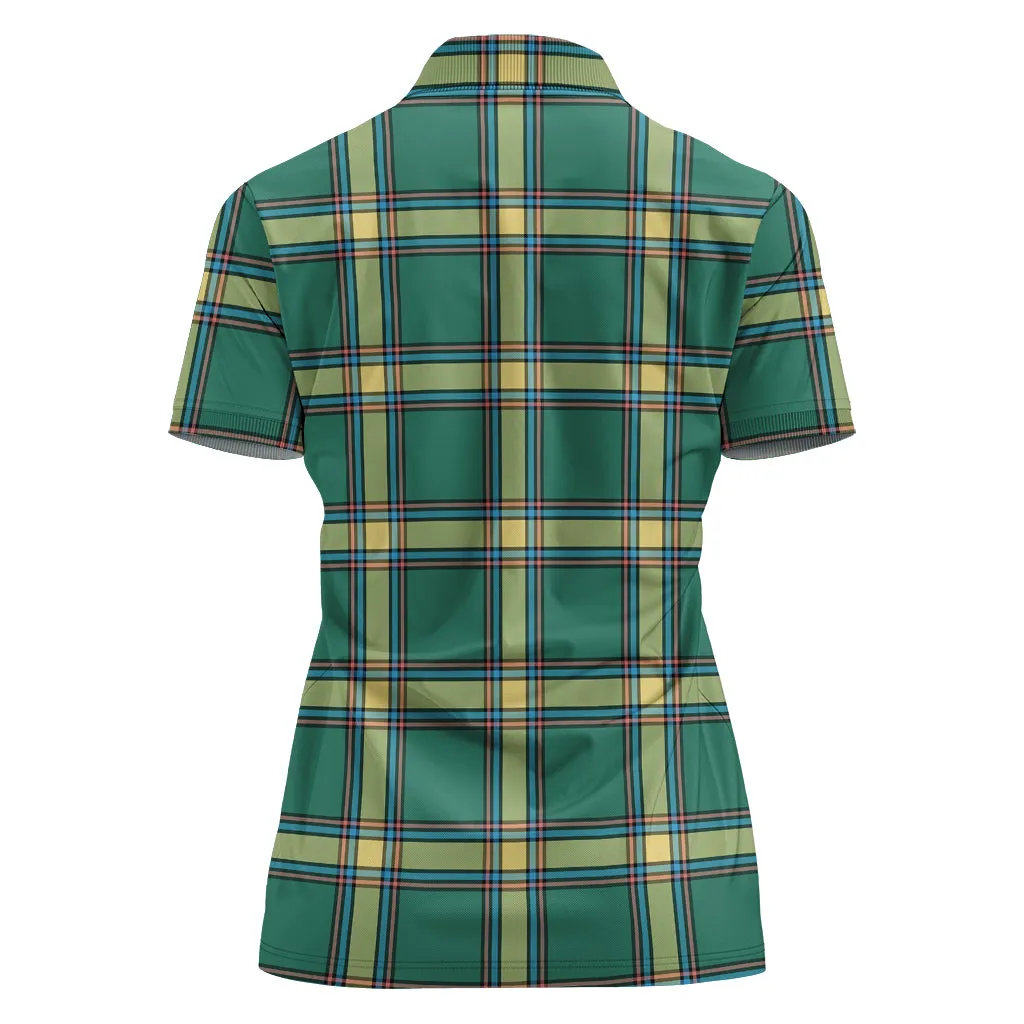 Alberta Province Canada Tartan Polo Shirt For Women