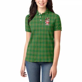 Aldworth Irish Clan Tartan Women's Polo Shirt with Coat of Arms