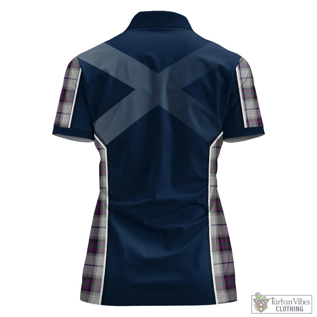 Alexander of Menstry Dress Tartan Women's Polo Shirt with Family Crest and Lion Rampant Vibes Sport Style