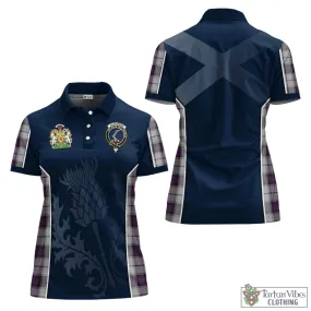 Alexander of Menstry Dress Tartan Women's Polo Shirt with Family Crest and Scottish Thistle Vibes Sport Style