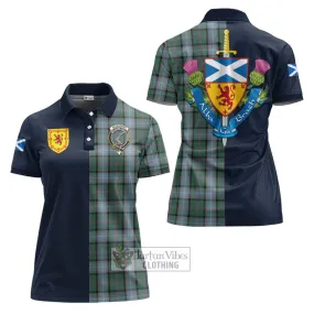 Alexander of Menstry Hunting Tartan Women's Polo Shirt Alba with Scottish Lion Royal Arm Half Style