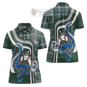 Alexander of Menstry Hunting Tartan Women's Polo Shirt with Epic Bagpipe Style