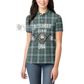 Alexander of Menstry Hunting Tartan Women's Polo Shirt with Family Crest DNA In Me Style