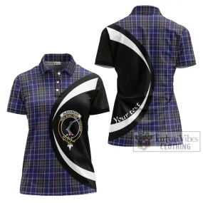 Alexander of Menstry Tartan Women's Polo Shirt with Family Crest Circle Style