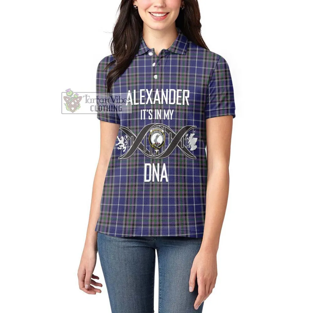 Alexander of Menstry Tartan Women's Polo Shirt with Family Crest DNA In Me Style