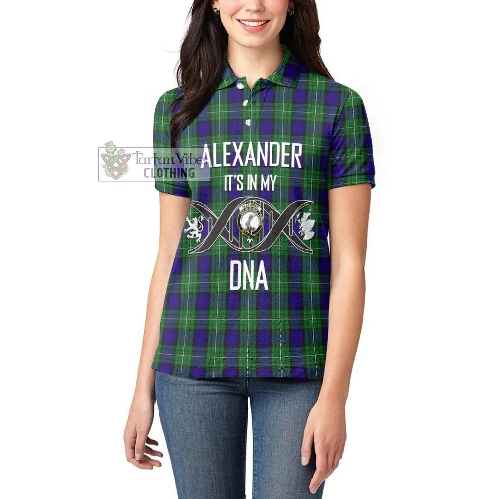 Alexander Tartan Women's Polo Shirt with Family Crest DNA In Me Style