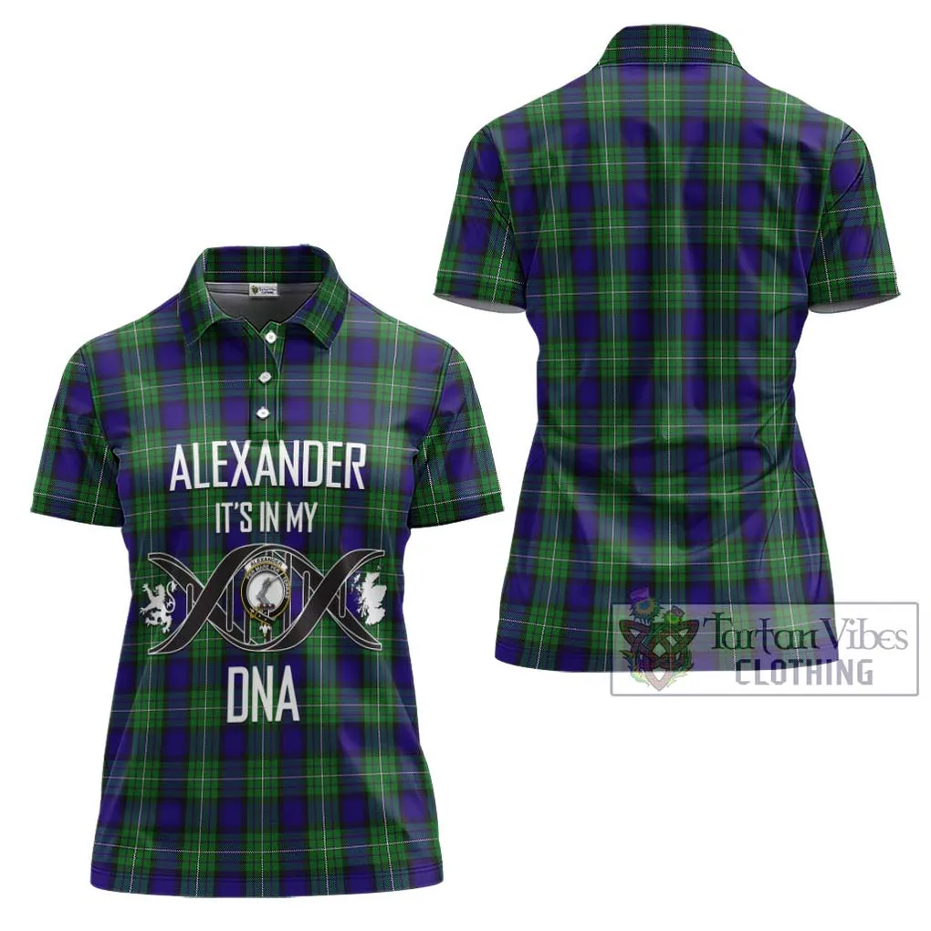 Alexander Tartan Women's Polo Shirt with Family Crest DNA In Me Style