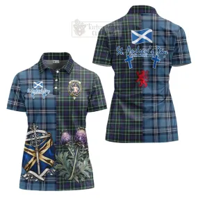 Allardice Tartan Women's Polo Shirt Happy St. Andrew's Day Half Tartan Style