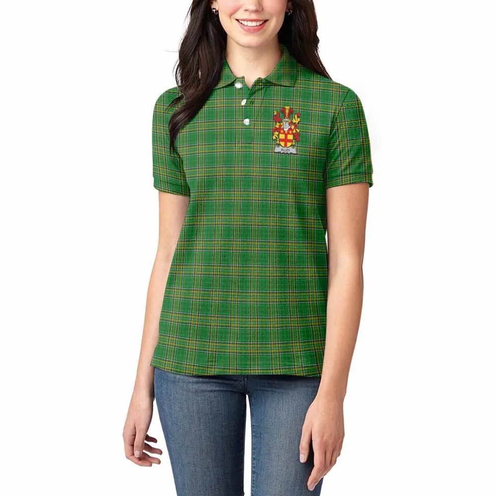 Alley Irish Clan Tartan Women's Polo Shirt with Coat of Arms