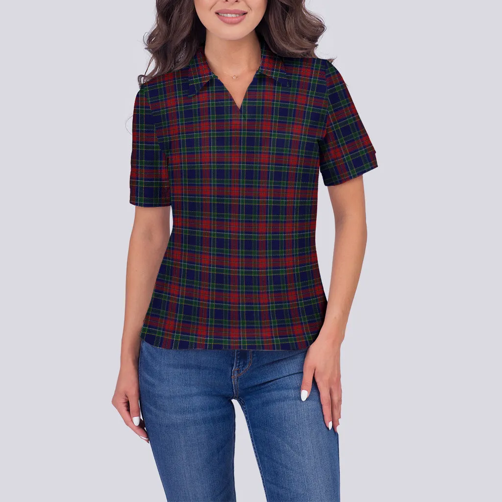 Allison Red Tartan Polo Shirt For Women