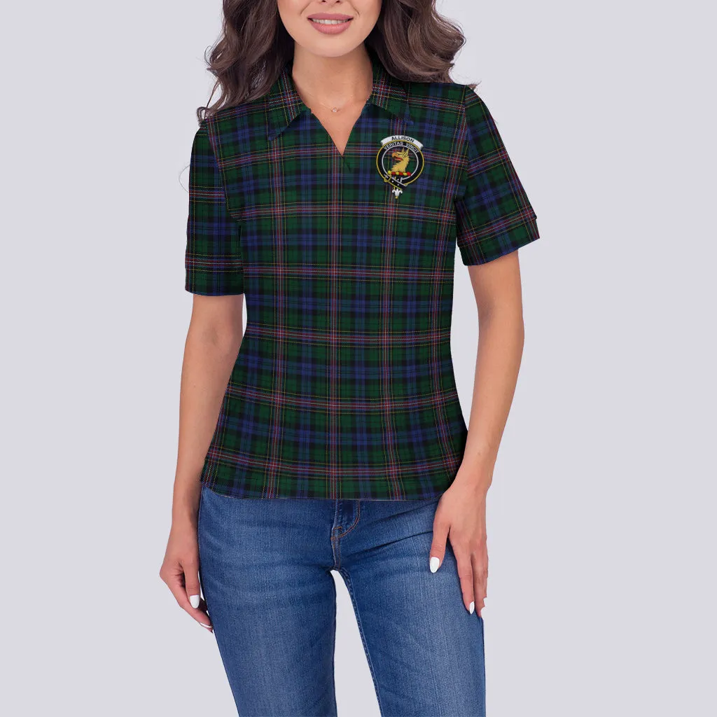 Allison Tartan Polo Shirt with Family Crest For Women