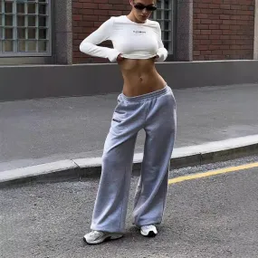 Amozae fall outfits women Lazy Style Loose Wide-Leg Sweatpants for Women 2024 Autumn and Winter New Fashion All-Match Low Waist Pants for Women