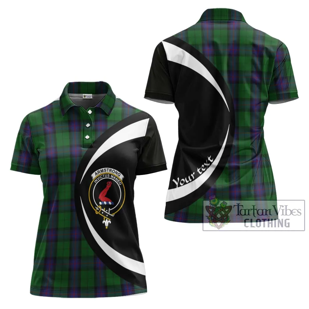 Armstrong Tartan Women's Polo Shirt with Family Crest Circle Style