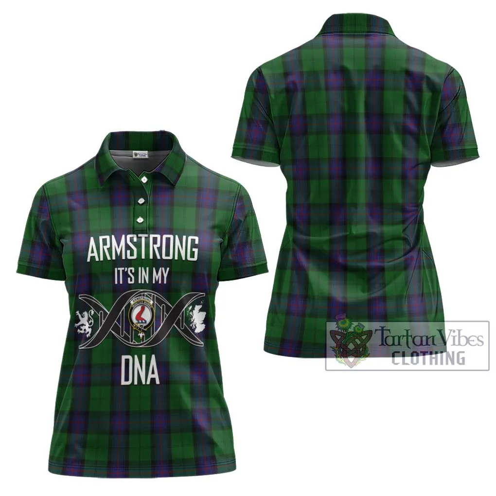 Armstrong Tartan Women's Polo Shirt with Family Crest DNA In Me Style