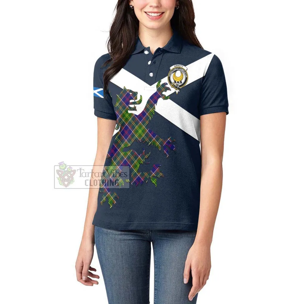 Arnott Tartan Lion Rampant Women's Polo Shirt Proudly Display Your Heritage with Alba Gu Brath and Clan Name