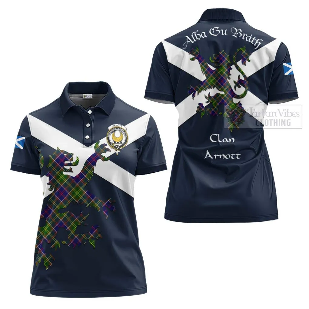 Arnott Tartan Lion Rampant Women's Polo Shirt Proudly Display Your Heritage with Alba Gu Brath and Clan Name