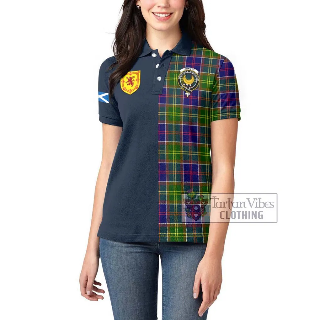 Arnott Tartan Women's Polo Shirt Alba with Scottish Lion Royal Arm Half Style