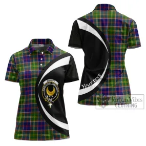 Arnott Tartan Women's Polo Shirt with Family Crest Circle Style