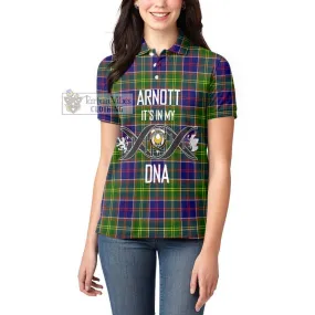 Arnott Tartan Women's Polo Shirt with Family Crest DNA In Me Style