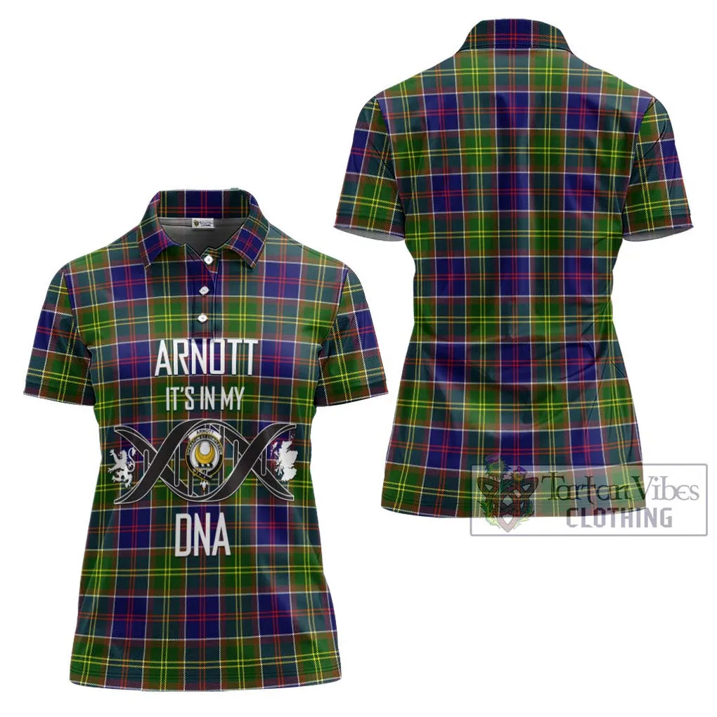 Arnott Tartan Women's Polo Shirt with Family Crest DNA In Me Style