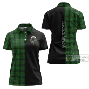 Arthur Highland Tartan Women's Polo Shirt with Family Crest and Half Of Me Style