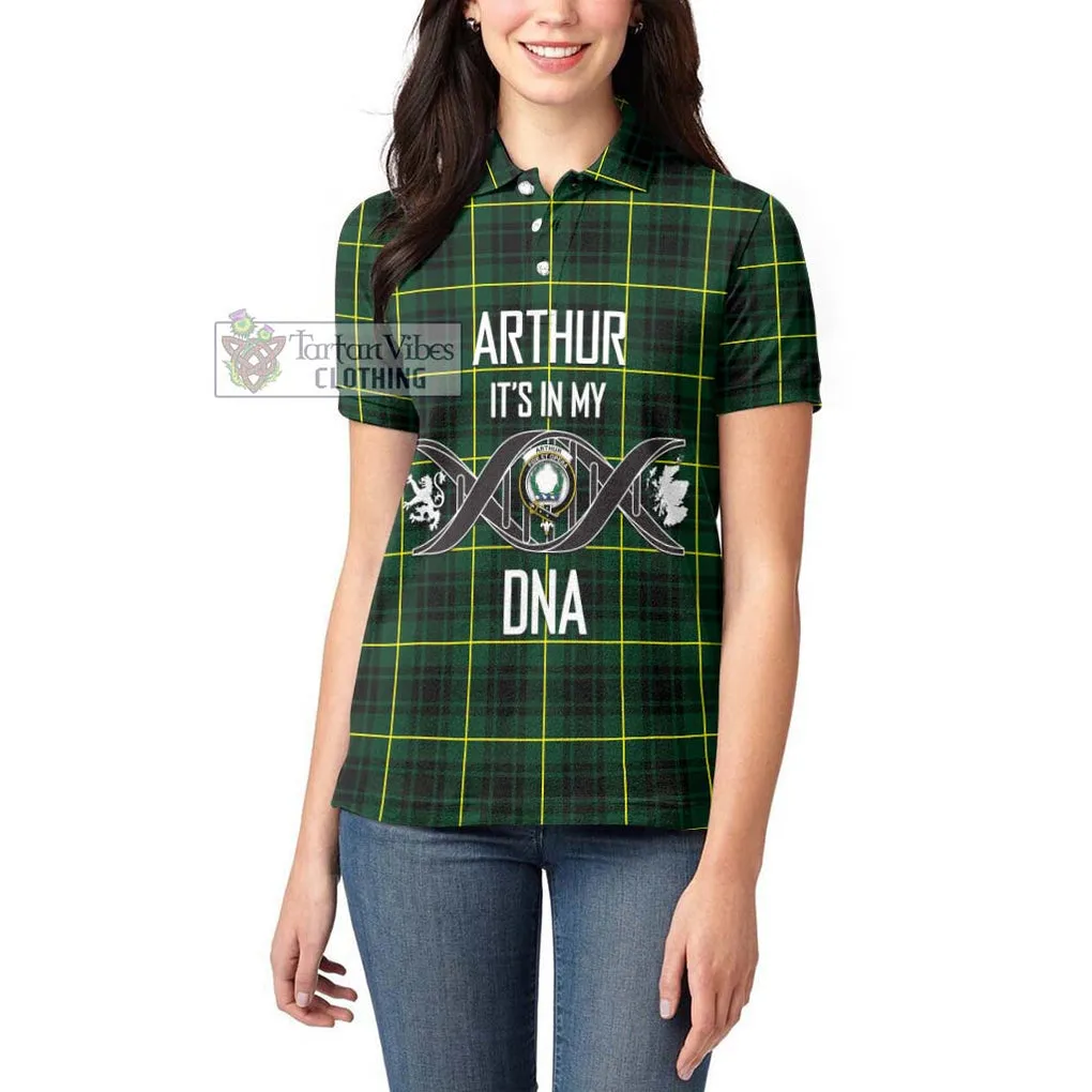 Arthur Modern Tartan Women's Polo Shirt with Family Crest DNA In Me Style