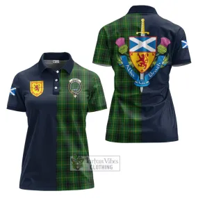 Arthur Tartan Women's Polo Shirt Alba with Scottish Lion Royal Arm Half Style