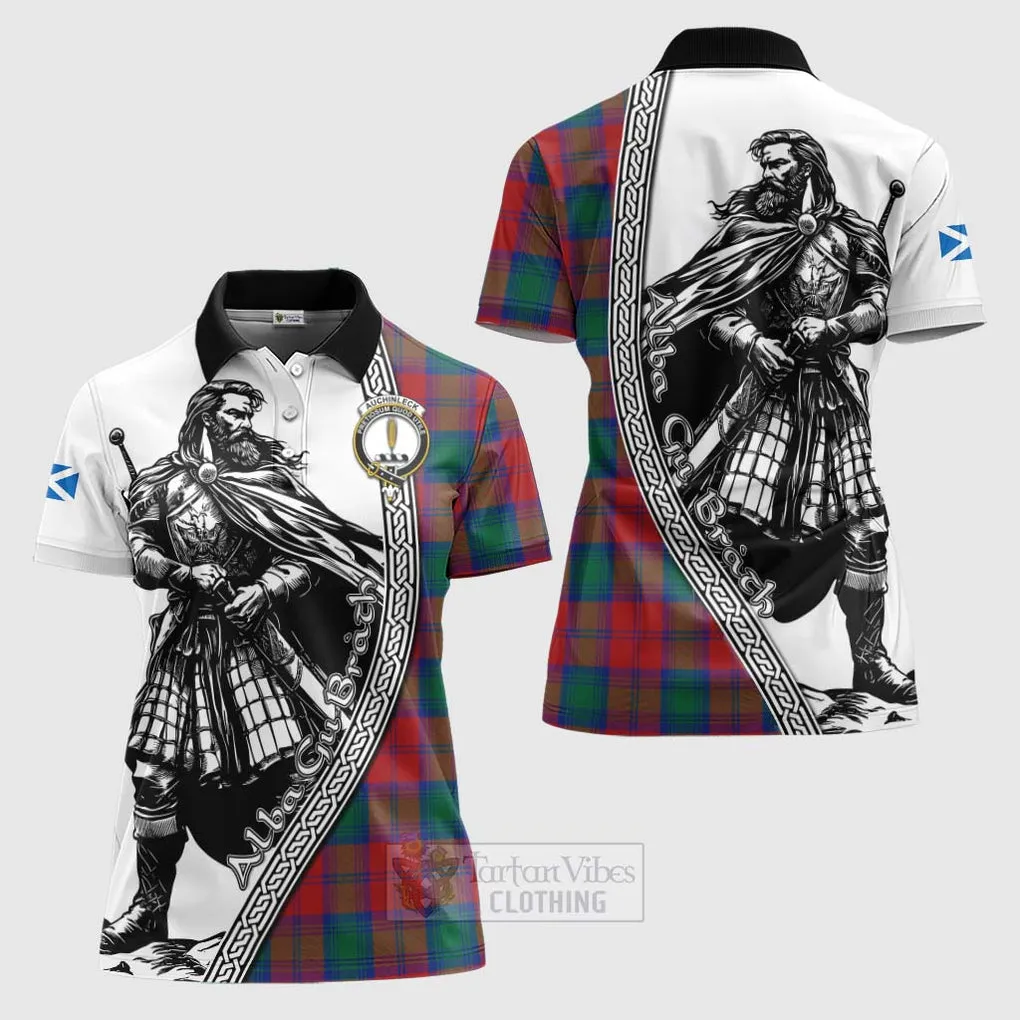 Auchinleck (Affleck) Tartan Clan Crest Women's Polo Shirt with Highlander Warrior Celtic Style