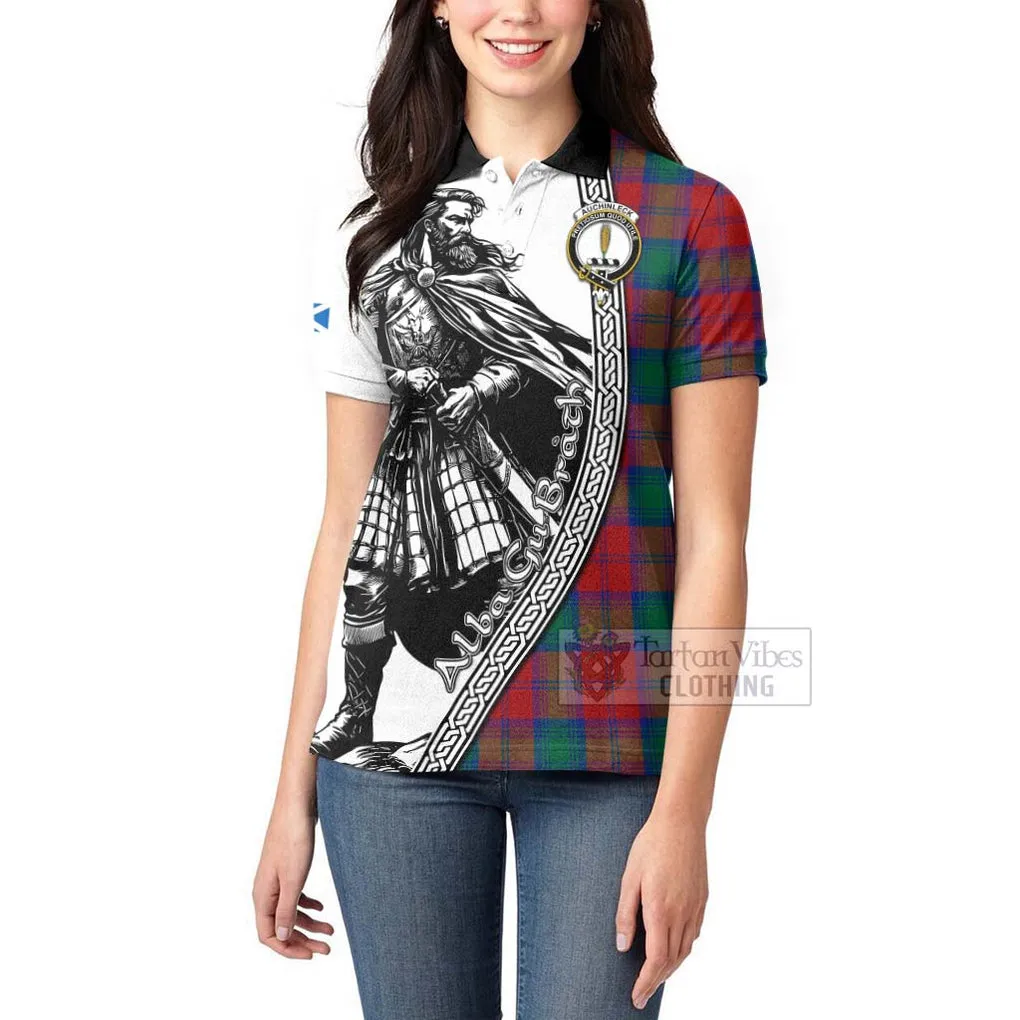 Auchinleck (Affleck) Tartan Clan Crest Women's Polo Shirt with Highlander Warrior Celtic Style