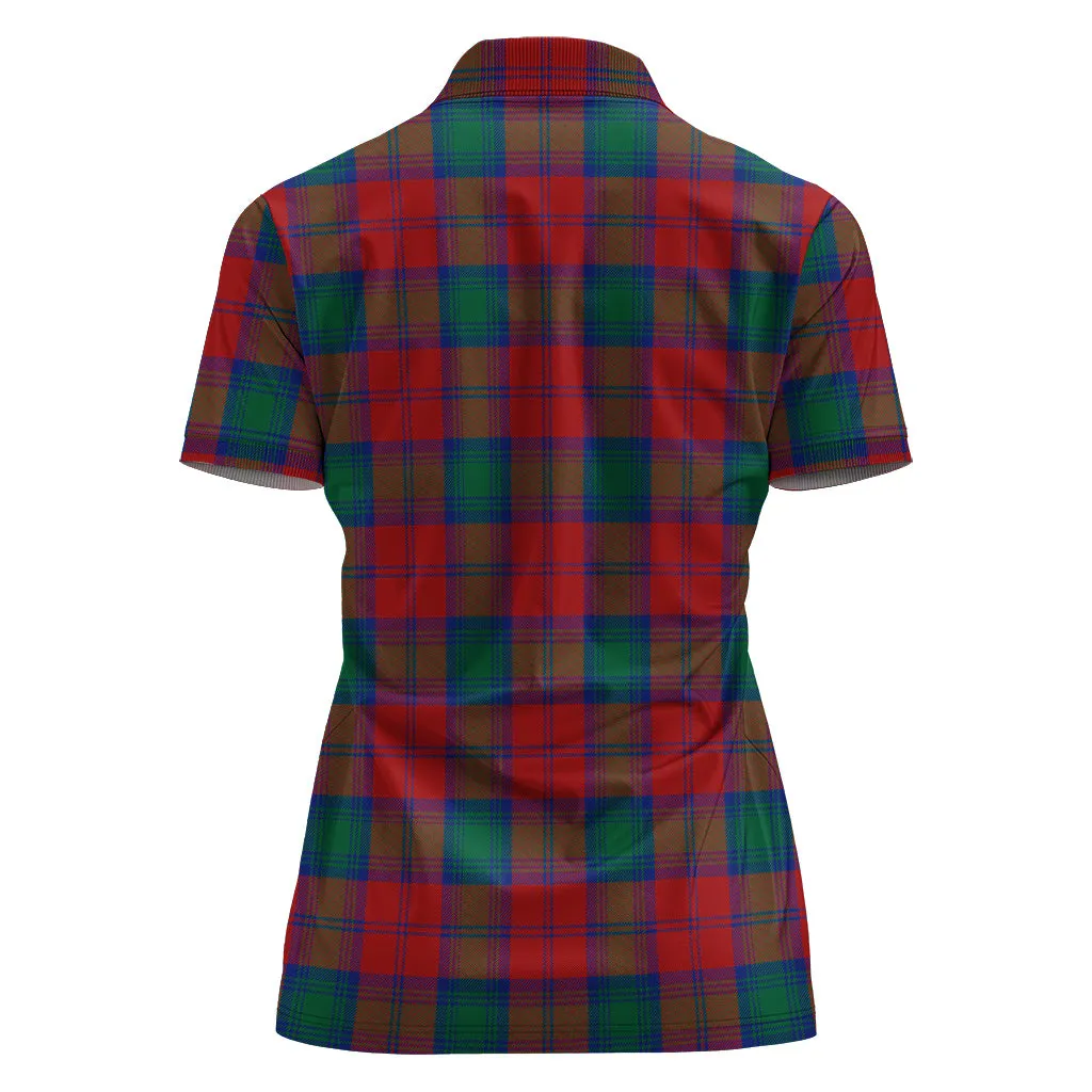 Auchinleck (Affleck) Tartan Polo Shirt with Family Crest For Women