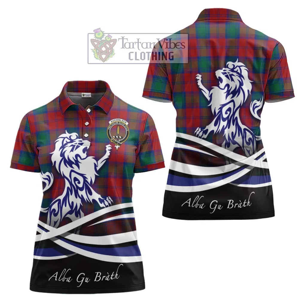 Auchinleck (Affleck) Tartan Women's Polo Shirt with Alba Gu Brath Regal Lion Emblem