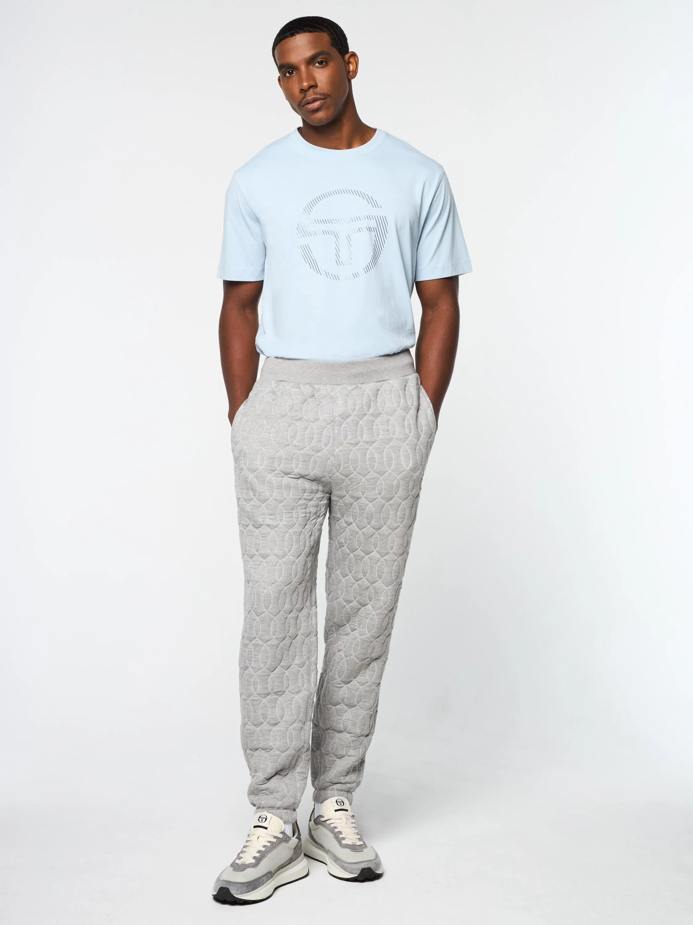 Aversa Quilted Sweatpant- Light Heather Grey