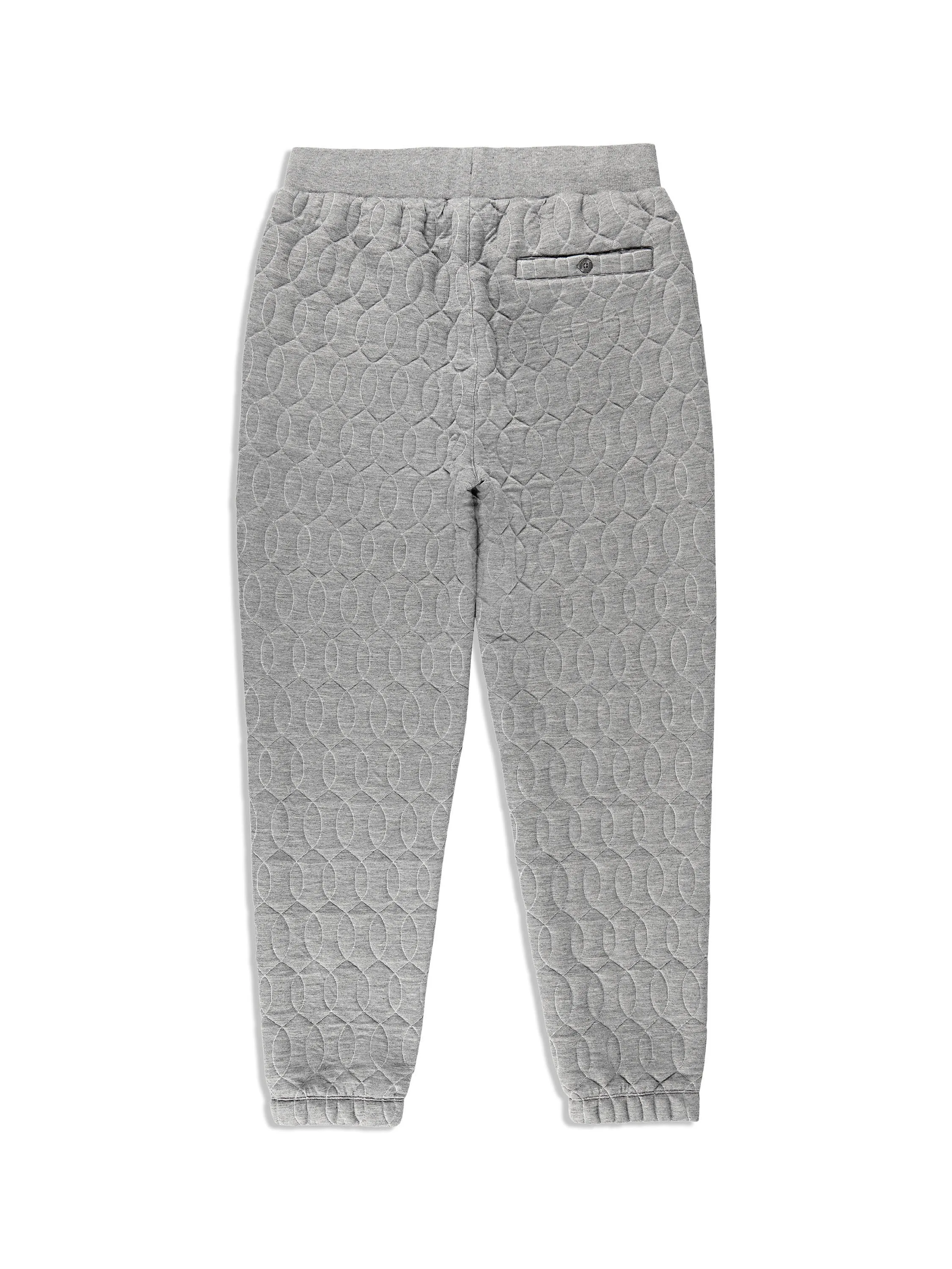 Aversa Quilted Sweatpant- Light Heather Grey