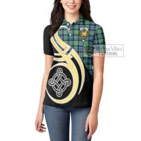 Bailey Ancient Tartan Women's Polo Shirt with Family Crest and Celtic Symbol Style