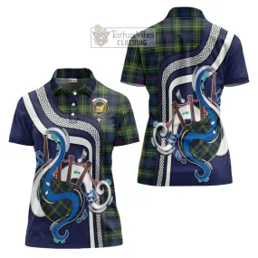 Bailey Modern Tartan Women's Polo Shirt with Epic Bagpipe Style