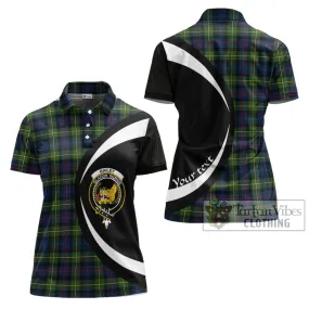 Bailey Modern Tartan Women's Polo Shirt with Family Crest Circle Style