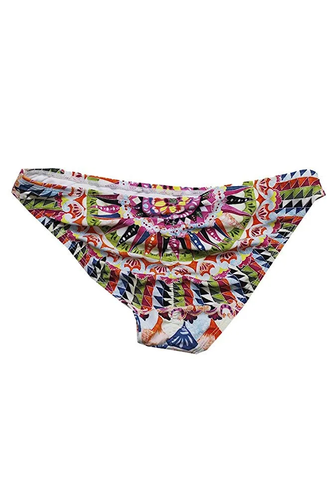 Bar III Women's Cartwheels Printed Cheeky Hipster Bikini Bottoms, Multi, XS