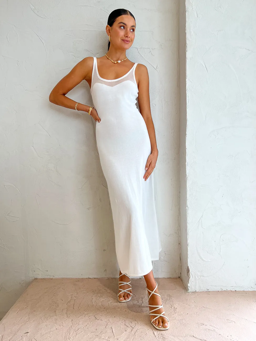 Bec and Bridge Jessa Knit Maxi Dress in Ivory